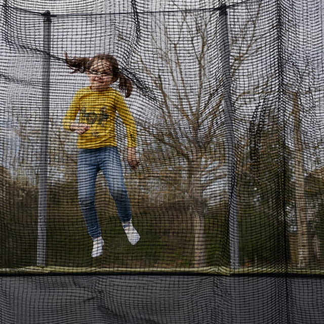 COMPUKAS Filet de Sécurité de Trampoline de Remplacement Noir Maille Haute Résistance pour Usage Domestique Enceinte de Protection
