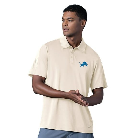 Men's MSX by Michael Strahan Cream Detroit Lions Tournament Polo
