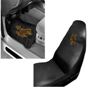 NCAA Wyoming 2 pc Front Floor Mats and Wyoming Car Seat Cover Value Bundle
