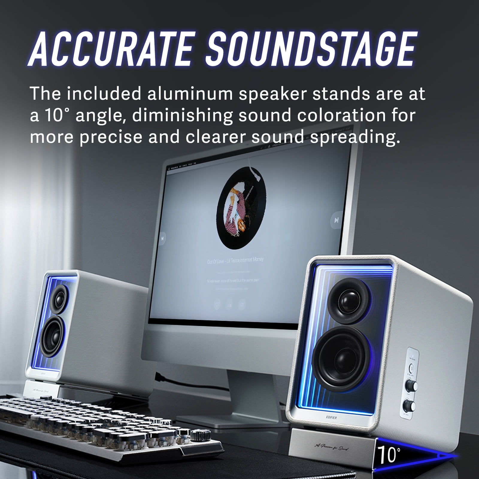 Edifier QR65 Bluetooth Hi-Res Audio Active Monitors 2.0 Speaker System 2.0 70 Watts (White)