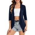 thumbnail image 3 of Favoffer Women's Cardigan Jackets 3/4 Sleeve Solid Color Lightweight Loose Fit Casual Spring Summer Tops for Office Commute Outdoor Street Vacation, 3 of 9