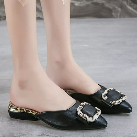 

Gnobogi Slippers for Women Summer Leopard Print Comfortable Thick Heel Lazy Shoes Women Sandals Indoor and Outdoor Slides