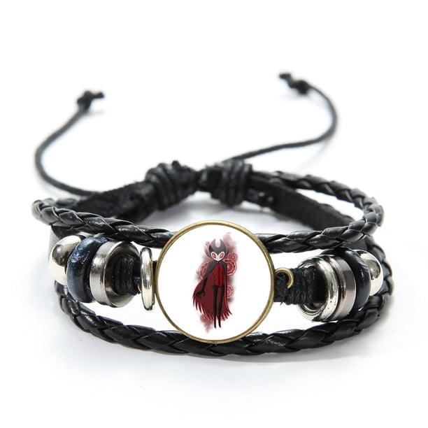 Hollow Knight Game Pulsera Juego Protagonista Figura De Dibujos Animados Imagen Cabujón De Vidrio Gema Multicapa Pulseras De Cuero Trenzadas Brazalete