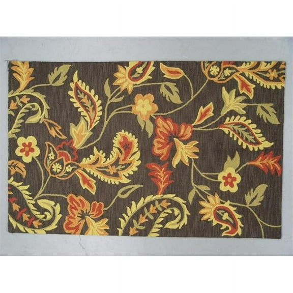 LS-IT 103 8 x 11 ft. Intrigue 100 Percent Long Fiber Wool Hand Crafted Rug, Chocolate