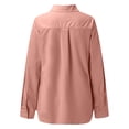 thumbnail image 5 of Womens Fashion Soild Loose Button Long Shirt Ladies Casual Tops T Shirt Blouse Shirt 3x under Shirt with Sleeves V Neck Shirt Women Half Shirt Tie Shirts for Women Short Sleeve Shirts for Women Casual, 5 of 5