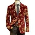 thumbnail image 3 of Lumeqa Men's Ugly Christmas Blazer Corduroy Xmas Print Holiday Party Jacket Two Button Slim Fit Business Office Blazers with Pockets, 3 of 5