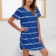 thumbnail image 2 of Women's Nightgown Striped T-shirt Round Neck Pajamas Plus Size Loungewear, 2 of 4