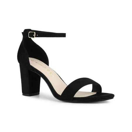 

Allegra K Women s Opened Toe Ankle Strap Block High Heel Sandals