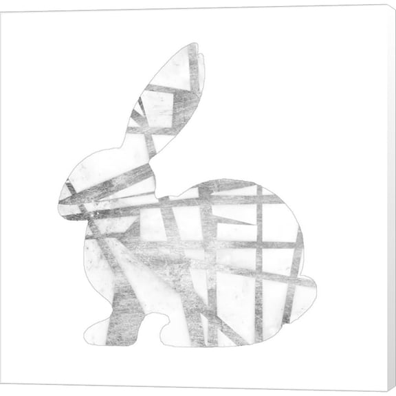 Great Art Now Geometric Rabbit in Silver III by Jennifer Goldberger, Canvas Wall Art, 12W x 12H