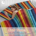 thumbnail image 4 of 3 Piece Abstract Vertical Striped Duvet Cover Set Full Size,Microfiber Comforter/Quilt Cover with Corner Ties and 2 Pillowcases,Colorful Rainbow Stripes Retro All Season Bedding with Zipper Closure, 4 of 8