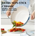 thumbnail image 4 of Koch Systeme CS 12 inch Deep Frying Pan Stainless Steel with Lid, 6-Quart Deep Saute Pan with Nonstick Caremic Coating, Universal Compatibility, Blue, 4 of 10
