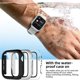 thumbnail image 4 of Compatible with Apple Watch Screen Protector 44mm iWatch Case SE Series 6 5 4, 3 Pack Anit-Moisture Waterproof Hard PC Bumper Cases Full Protective Screen Cover, Black/Clear/Silver, 44mm, 4 of 5