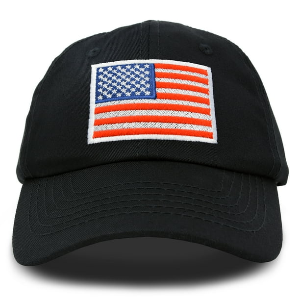 DALIX American Flag Dad Hat Premium USA Baseball Cap in Black