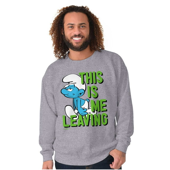Smurfs Funny Attitude Don't Care Sweatshirt for Men or Women Brisco Brands S