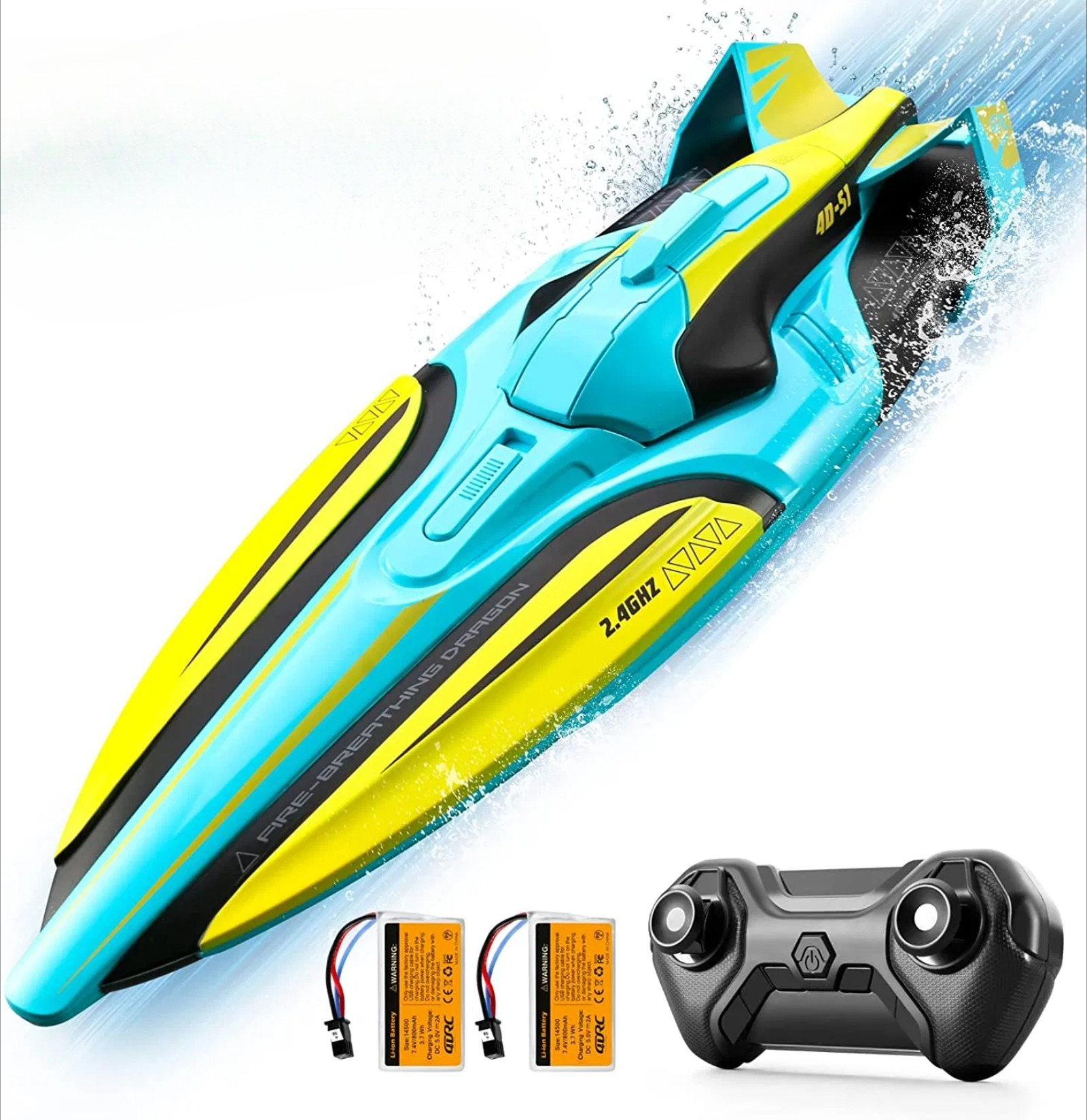 Remote-controlled rowing boats, remote-controlled boats, 2.4Hz, with automatic righting function and low battery indication function