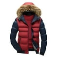 thumbnail image 1 of EGNMCR Vestes pour Hommes Veste à Capuche pour Homme Col Hiver Décontracté Rembourrée en Coton, 1 of 3
