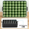thumbnail image 2 of Battery Organizer Storage Case for 48pcs AA  Batteries, Battery Vault Box Container for Travelling/Home/Office (Black, Large), 2 of 7