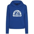 thumbnail image 2 of Women's Levelwear  Royal Tampa Bay Lightning Sweet Banner Arch Tri-Blend Cropped Pullover Hoodie, 2 of 3