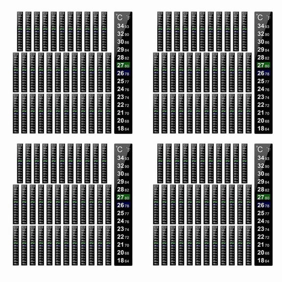 144 Pieces Digital Temperature Sticker Adhesive Thermometer Strip Fermenter Adhesive Crystal Strip Aquarium Thermometer