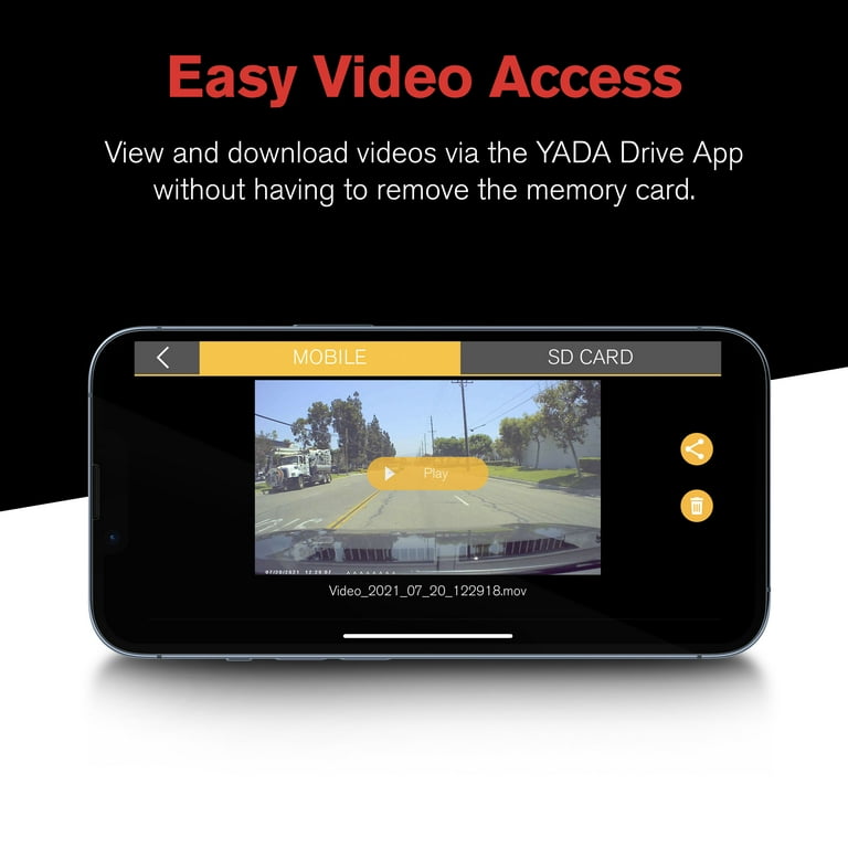 YADA Roadcam PLUS WIFI, 1080P Dash Cam with App Control and