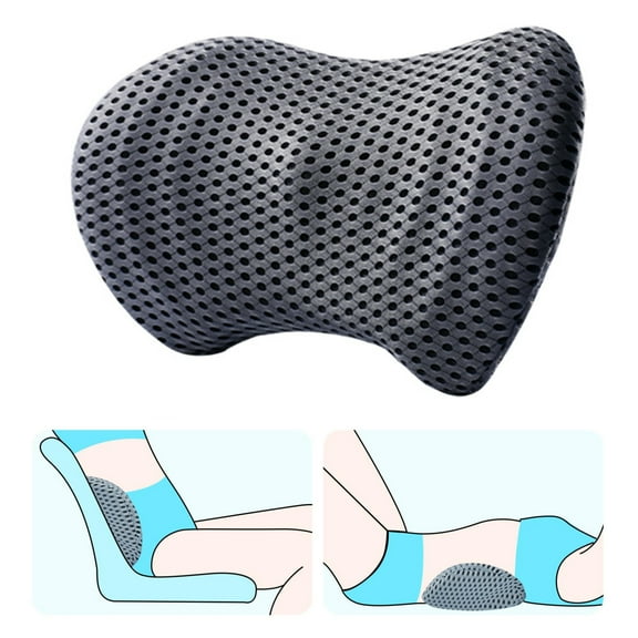 Lumbar Support Pillow for Car, Memory Foam Car Seat Back Support Pillow for Driving, Back Cushion for Pain Relief, Ergonomic Back Cushion for Office Chair, Car Seat, Gaming Chair, Recliner(Black)