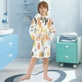 thumbnail image 5 of FORMRS Niños Bathrobe Unisex Hooded Robe Soft Plush Pajamas Sleepwear, Size 2-3T, Colorful Retro Floral, 5 of 7