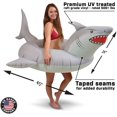 thumbnail image 3 of FZC-Great White Bite' Shark Pool Float Party Tube - Inflatable Rafts, Adults & Kids, 3 of 4