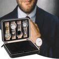 thumbnail image 3 of Koszal 2/4/8 Grid Faux Leather Zipper Watch Jewelry Storage Box Organizer Display Case, 3 of 7