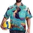thumbnail image 4 of Platypus Men's Button Down Spread Collar Casual Printed Short Sleeve Summer Beach Unisex Shirts, 4 of 6