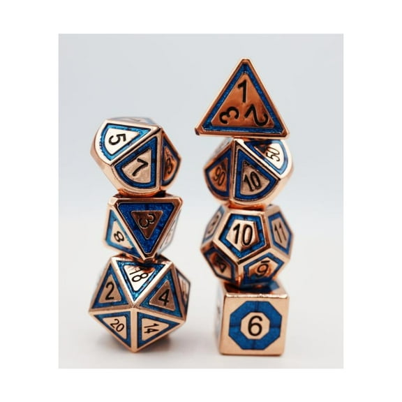 Foam Brain Games Poly Set - Teal w/Copper (7) New