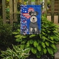 thumbnail image 2 of Salt Pepper Natural Ears Schnauzer USA American Flag Garden Size, 2 of 5