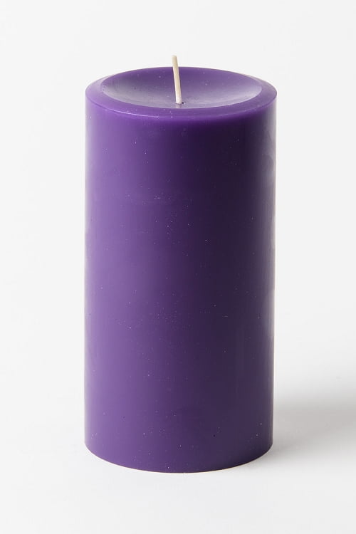 3" x 6" Purple Pillar Candles (Set of 3)