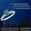 thumbnail image 2 of Gem Stone King 10K White Gold Persian Blue Moissanite and Lab Grown Diamond Engagement Ring for Women | 0.76 Cttw | Octagon 6X4MM | Gemstone Birthstone | Size 7, 2 of 6