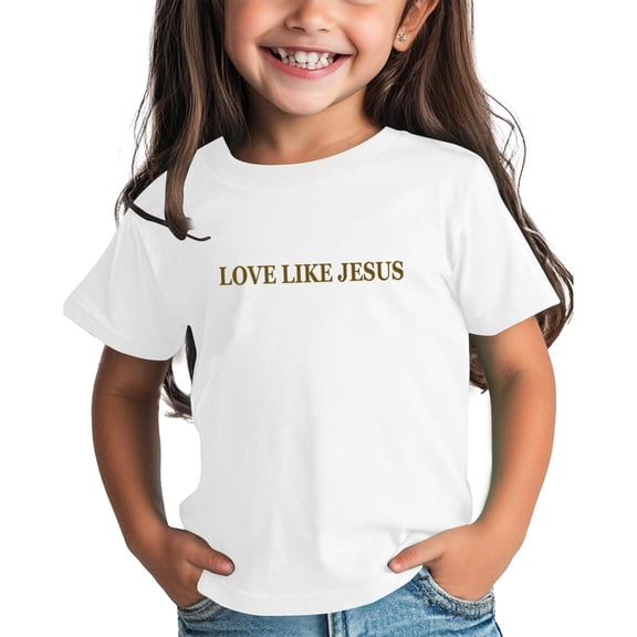 CCRFTGI Love Like Jesus Cute Teen Girl Shirts 10-12 Short Sleeve Letter Girls Clothes Tee Shirts Summer Casual Soft Lightweight Crew Neck T-Shirts White 12-13 Years