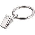 thumbnail image 1 of 1.5 inch Metal Curtain Rings with Clips Set of 14, Silver, 1 of 3