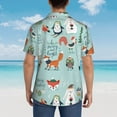 thumbnail image 6 of Xecao Christmas Winter Animals print Hawaiian shirt - a stylish short-sleeve button-down for men, perfect for casual beach and tropical outings., 6 of 9