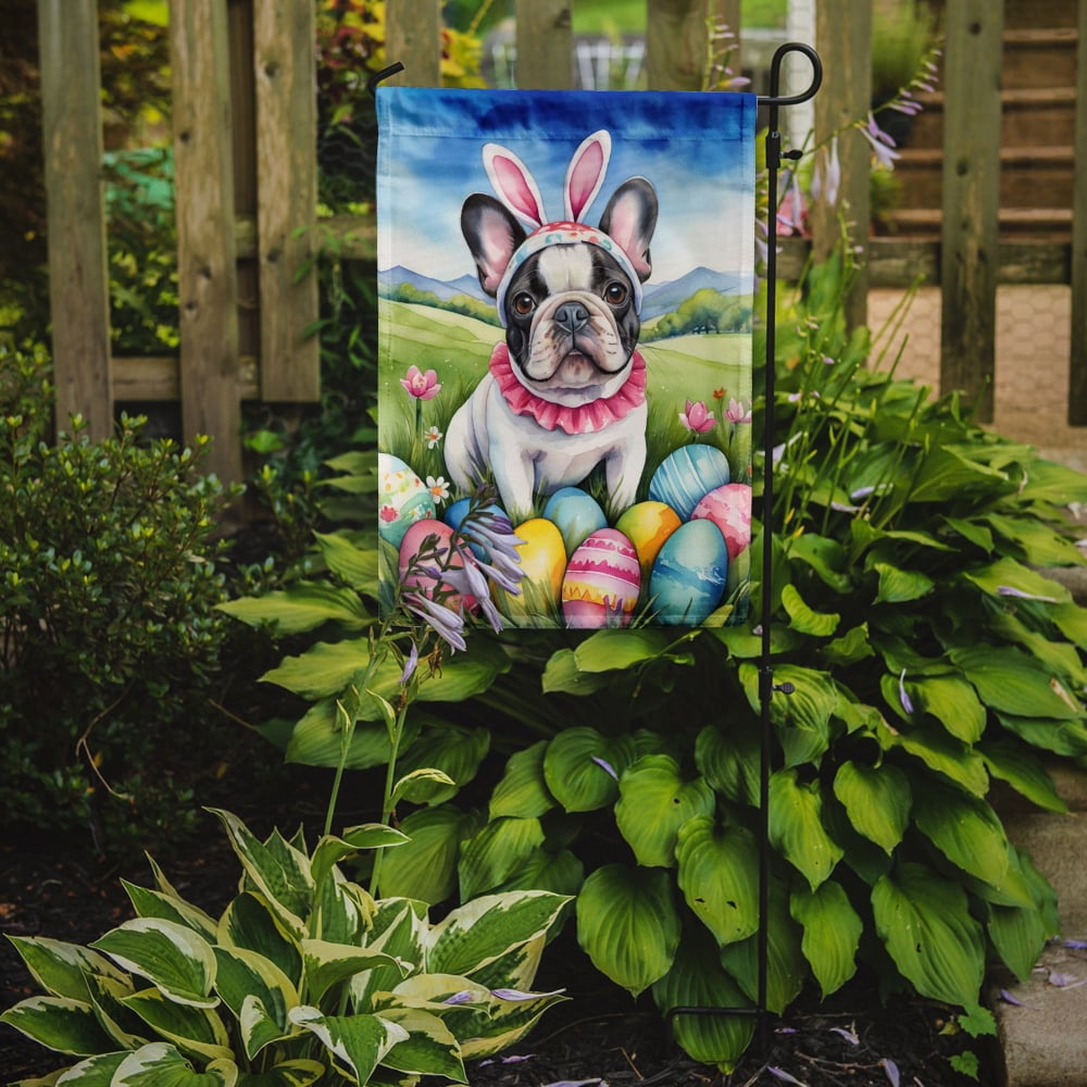 French Bulldog Easter Egg Hunt Garden Flag 11.25 in x 15.5 in