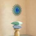 thumbnail image 4 of Ardeola - Peacock - 23.5 in Analog Wall Clock, Tropical Geometric Handmade Wall Decor, 4 of 9