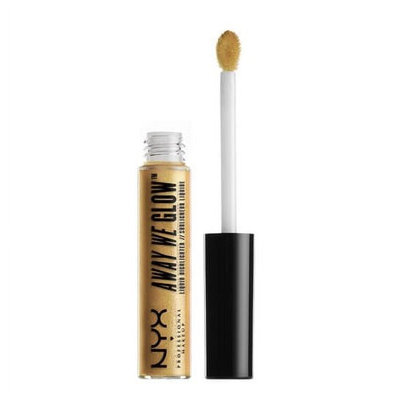 Golden Hour , NYX Away We Glow Liquid Highlighter , Cosmetics Makeup - Pack of 2 w/ SLEEKSHOP Teasing Comb