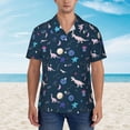 thumbnail image 4 of Daiia Space Dinosaur Hawaiian Shirt for Men Gentle Cotton Regular Short Sleeve Casual-Medium, 4 of 9