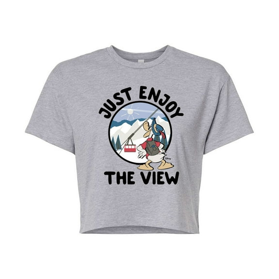 Disney - Just Enjoy The View - Juniors Cropped Cotton Blend T-Shirt