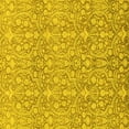 thumbnail image 1 of Ahgly Company Machine Washable Indoor Square Abstract Yellow Modern Area Rugs, 4' Square, 1 of 4