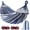 Blue White, variant on Hammocks Portable Camping Hammock Upgraded 550lb Comfortable Fabric Hammock with Two Anti Roll Balance Beam and Sturdy Metal Knot Tree Straps for Camping, Patio, Backyard, Outdoor(Blue White)