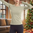 thumbnail image 5 of Felirenzacia Women's Slim Fit Undershirts, Moist Wicking Sweatshirts, Long Sleeve Athletic Top with Thumbholes, Stretch Workout Compression Shirt, S-XL, 5 of 6
