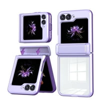 for Samsung Galaxy Z Flip 5 Case, for Samsung Galaxy Z Flip 5 Case Crystal Clear & Not-Yellowing Slim Miltary Shockproof Protective Phone Case for Galaxy Z Flip 5, Purple