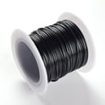thumbnail image 1 of Zhuge Cuerda de cera textil de fibra de 1 mm para collares, pulseras, joyas y trenzas (2 rollos), color negro, 1 of 5