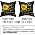 thumbnail image 4 of Sunflower Pillow Covers 18X18 In Just A Girl Love Sunflowers Sunshine Butterfly Black Yellow Throw Pillow Case Decorative Couch Pillows with Zipper Set of 2 Sunflower Gift for Girlfriend Wife Sister, 4 of 7