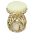 thumbnail image 3 of Milan Handmade Natural Rattan Wicker Ottoman Stool Vanity Bedroom Fully Assembled, Natural Color, 3 of 7