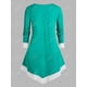 thumbnail image 3 of Camiseta Talla Extra Borde Encaje Dos Tonos Rosegal  Mangas largas de talla grande, 3 of 5