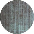 thumbnail image 1 of Ahgly Company Indoor Round Oriental Turquoise Blue Industrial Area Rugs, 7' Round, 1 of 4